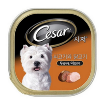 시저 반려견 주식캔, 소고기+닭고기, 100g, 4캔