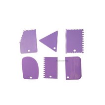 도자기 플라스틱 스크레이퍼 도구 점토 조각 치아 모양 DIY 텍스처 6 개, 6pcs Purple