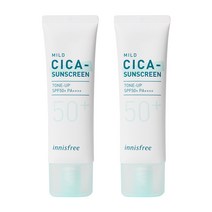 이니스프리 트루 마일드 시카 무기 자차 선크림 SPF50+ PA++++, 2개, 50ml
