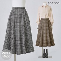 세마 세마 글렌체크플레어모직스커트_HKW1SK8081