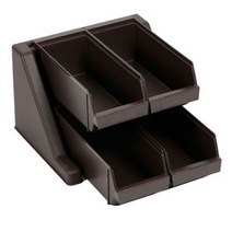 업소용 수저정리함 4구 6구 수저통 카페 포크 식기정리함, 4구분류통세트-브라운