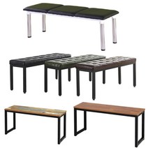 대기 벤치의자 대기용 장의자 로비 약국 휴게실 병원 의자, 가죽벤치의자, 블랙