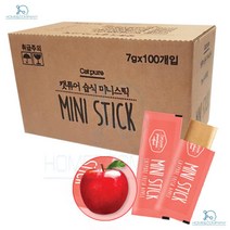 영양간식 셀커크렉스 스틱츄르 보관용이 미니스틱 사과 7g 100p 러시안블루 개냥이 샴