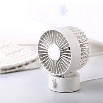저소음 미니선풍기 사무실 데스크 서큘레이터 각도조절 USB 소형선풍기, 화이트