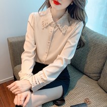 봄 펀칭 터틀넥 블라우스 긴팔 이너 상의 기질 양기녀