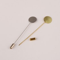 아유디 부토니에 진주 브로치 장식 옷핀 반제품 DIY, 실버, 1.5cm