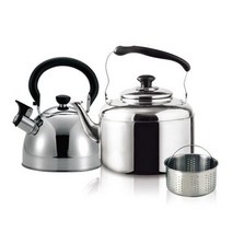 쿡차미 스텐 휘슬 차망 주전자 5L + 미니 휘슬 주전자 1.8L