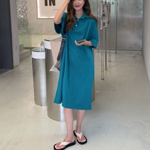 귀여운 카라넥 포인트 데일리 코디 단아한 원피스룩