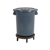 매트그레이 대형 원형통 플라스틱 음식물 쓰레기통 60L 업소용 수거통 잔반통 파란통, 뚜껑포함, 돌리포함