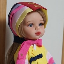 인형 한복 만들기 DIY 굴레 도안 패턴 원단 패키지 USD 베이비돌 파올라레이나, 색동원단