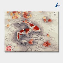 아트픽스 DIY 명화그리기 유화그리기세트 E-동물, E26-비단 잉어