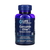 라이프익스텐션 커큐민 엘리트 강황 울금 추출물 60베지캡슐 호로파 갈락토만난, 1개, 기본