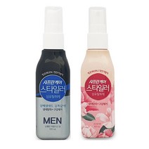 1+1 휴대용 샤프란케어 섬유탈취제 100ml 핑크은은한향, 1+1 섬유탈취제 100ml MEN피톤치드향