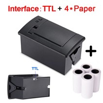 라벨프린트용지임베디드 POS 영수증 프린터 ATM 티켓 마이크로 패널 USB 아두이노 리눅스 엔지니어 인코딩, 03 Black TTL 4 paper