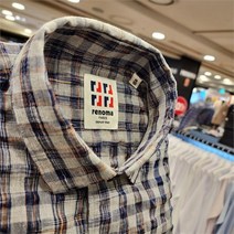 레노마 SH04 고퀄리티 지짐이 원단 CP 혼방 서커 체크 슬림핏 긴팔셔츠 RMSNC1-250-GY-55