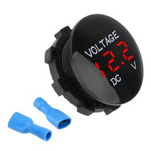 자동차 게이지DC 12V-24V 미니 디지털 전압 자동차 오토바이 LED 미터 배터리 용량 디스플레이 전류계 보트, 01 1 hole