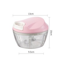 수동 다지기 Multifunction Speedy Fruit Twist Shredder Manual Meat Vegetable Grinder Chopper Garlic Cutter, [02] pink 500ml