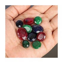 GEMHUB 달팽이 희귀석 수집품 장식품 관찰 암모나이트 화석, Emerald/Ruby/Sapphire Lot