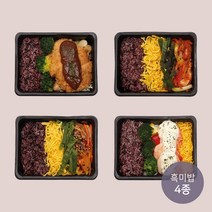넉넉소반 흑미밥4종 직장인을 위한 단백질 점심 냉동 간편 프리미엄 도시락, 1세트