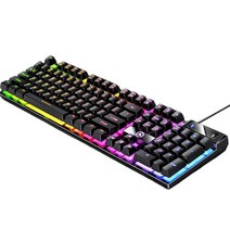 PC 컴퓨터 게임 사무실을 위한 유선 기계식 게임용 키보드 USB RGB 백라이트 LED 조명 효과, 435x130x25mm, ABS 플라스틱, 검은 색, 일반형