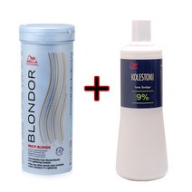 웰라 탈색약 400g+웰라 정품 산화제 9프로 960ml 블론