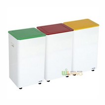 스틸분리함 STC 500R 칼라회전뚜껑 칼라6종 50L 3분류 수거통 쓰레기통 수거함 분리수거 분리함x423ud, 파랑