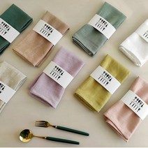 OHS-LTS 877 테이블 냅킨 타올 8컬러 티타올 호텔 키친 크로스 린넨 매트, 핑크