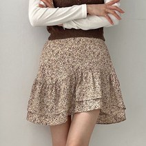 퍼니걸스 5439 뒷 밴딩 호피 프릴 미니 스커트 여성의류