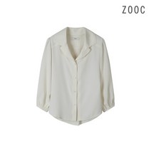 [ZOOC] 소매볼륨 카라넥 7부 폴리 블라우스 IV_V222PSC934