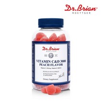 닥터브라이언 복숭아맛구미 비타민 C&D 3000 (100구미/착색료무첨가) 온가족 멀티비타민 뼈건강, 없음