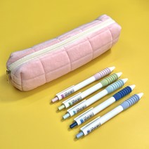 구름 필통 볼펜 세트 학용품 문구선물 0.5mm 잉크, 핑크 필통 + 볼펜 5개