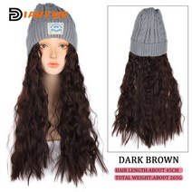 인조 모자 가발 비니 및 헤어 여성용 숏 스트레이트 하이라이트 따뜻하고 스키 니트 가을 겨울, 한개옵션1, 19 AT203-2-33