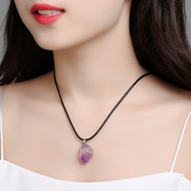 자수정목걸이 탄생석목걸이 자목걸이 천연 크리스탈 펜던트 불규칙한 패션 남성 여성 쥬얼리