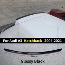 카본 리어 스포일러 디퓨저 립 액세서리 장식 아우디 A3 S3 8PA 8VA 8VS 8V7 2010 2012 2013 2014 2015 2016 2018-2004, Glossy Black 100CM