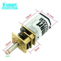 Bringmart-3V 6V 12V 15-1500RPM N20 DC 기어 모터 반전 제어 저소음 DIY 전자 장비 완구 미니 기계, 15rpm
