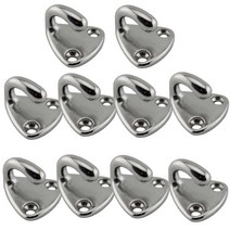 호환 낚시배 바다낚시배요트 부품 10pcs 마린 316 스테인레스 스틸 미니 보트 펜더 후크 카라비너 ​​패드 아이 마린 세일링 실버 펜더 후크 27mm x 27mm, 없음, 한개옵션0