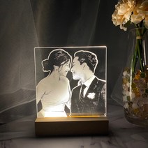 15cm 충전식 무선 무드등 커플 사진 부모님 친구 선물 감성캠핑 글귀 인물등 신혼 결혼, 사진컬러, 사진각인인 경우에만 가능합니다!!
