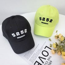 5252볼캡 초특가 커플모자 남녀공용 야구 캡 로고 모자 코튼 심플 코디 네온 레터링