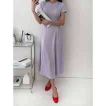 순이들 여성 무지 반팔 슬림 롱원피스