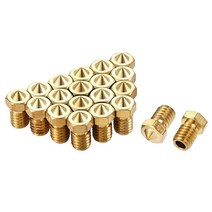 Uxcell 0.3mm 3D 프린터 노즐 V5 V6 3mm 압출기 인쇄용 M6 스레드 20개 황동