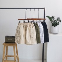 여름 편한 스트롱 코튼 스판 밴딩 카고 반바지