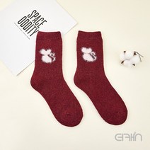 더캣 양모비비드양말 캐릭터 겨울보온양말 따뜻한 울양말 양말선물포장