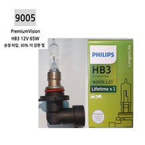가현유통 자동차 헤드라이트 순정규격 필립스전조등 안개등 자동차검사 인증전구 H1 H3 H4 H7 880 881 9005, 1세트, 9005-2개