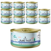 델리캔즈 퓨어필렛 고양이간식캔 70g, 12캔, 육수가득 참치와쌀
