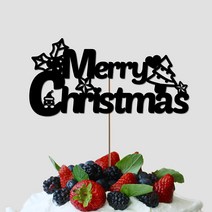 네임코코 생일토퍼 여행토퍼 기념일토퍼 케이크토퍼 주문제작 파티용품, 토퍼 TP-크리스마스3-블랙