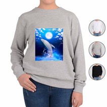 ATOGATO 바다를 솟는 감성 고래 맞춤 맨투맨