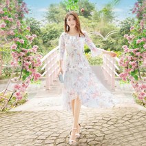 손예진st 핑크 플라워 쉬폰 원피스 수입 여성 셔링 봄 로맨틱 드레스