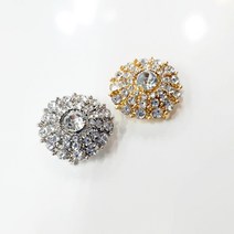 비즈라이프 보석단추 1, 1개, B-0051 25mm크리스탈  원형4구 백금도금