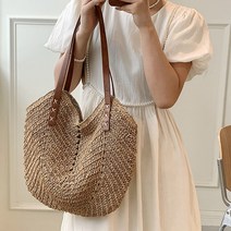 글램디브 여성 여름가방 수납공간넓은 밀짚 위빙 라탄 숄더백 엔버린 A2028