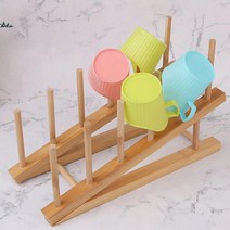 천연 원목 접시거치대 그릇정리대 접시 그릇 컵 수납 접시정리대 우드접시꽂이 수납함